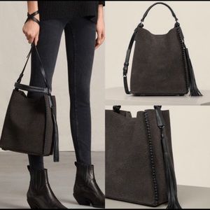 All Saints Pearl Mini Suede Hobo
